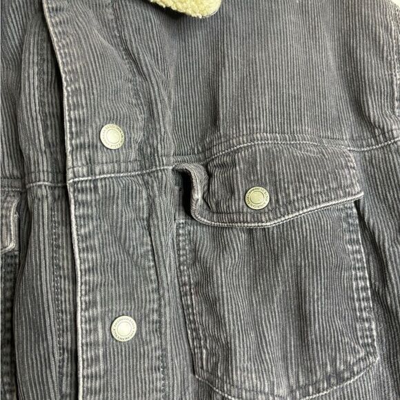 Vintage Y2K American Eagle Sherpa Lined Jacket Men’s Size XL Gray - Picture 3 of 5